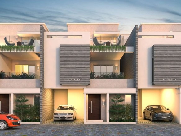 Front view of 4BHK Markon Homes Villa with Garden in Varthur Whitefield
