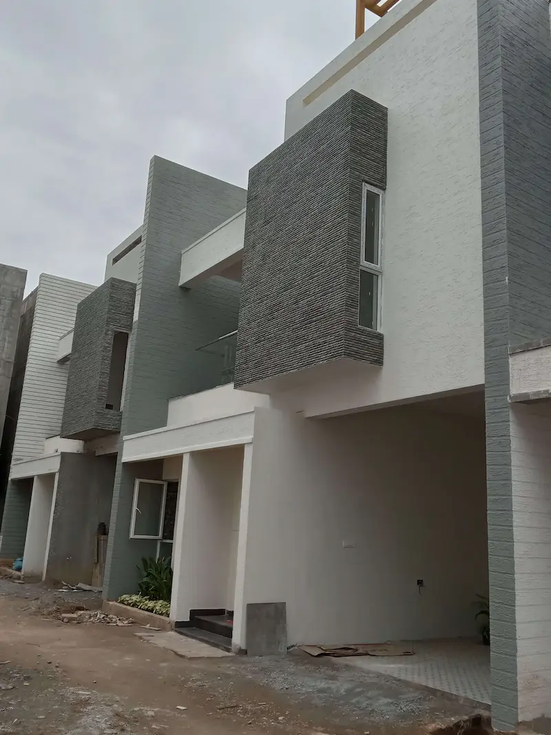 Community lane view outside Lake Waters villas in Varthur