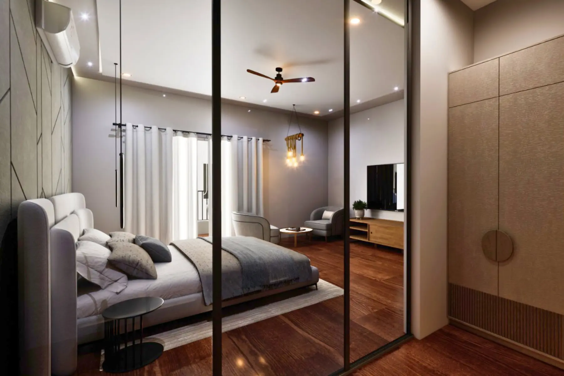 First Floor Bedroom 2 View of eco-friendly Madhura Gardens Villa Bengaluru