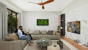 Ground floor living room at Sportz Valley 4 BHK villas in Sarjapur