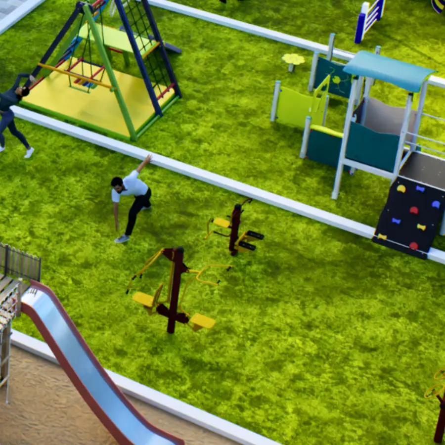 Open-air exercise and outdoor gym at Sportz Valley Sarjapur